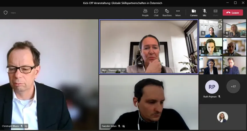 Screenshot einer Online Besprechung