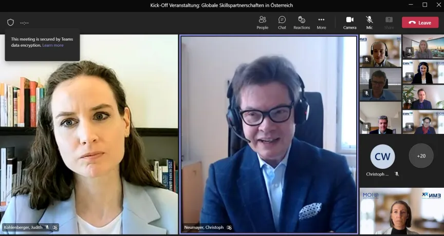 Screenshot einer Online Besprechung