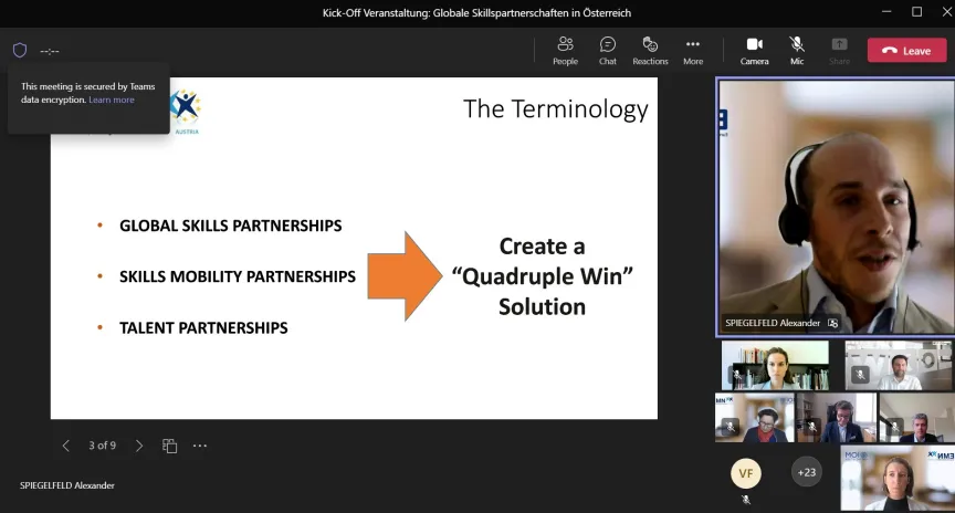 Screenshot einer Online Besprechung