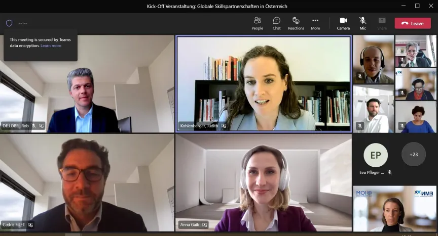 Screenshot einer Online Besprechung