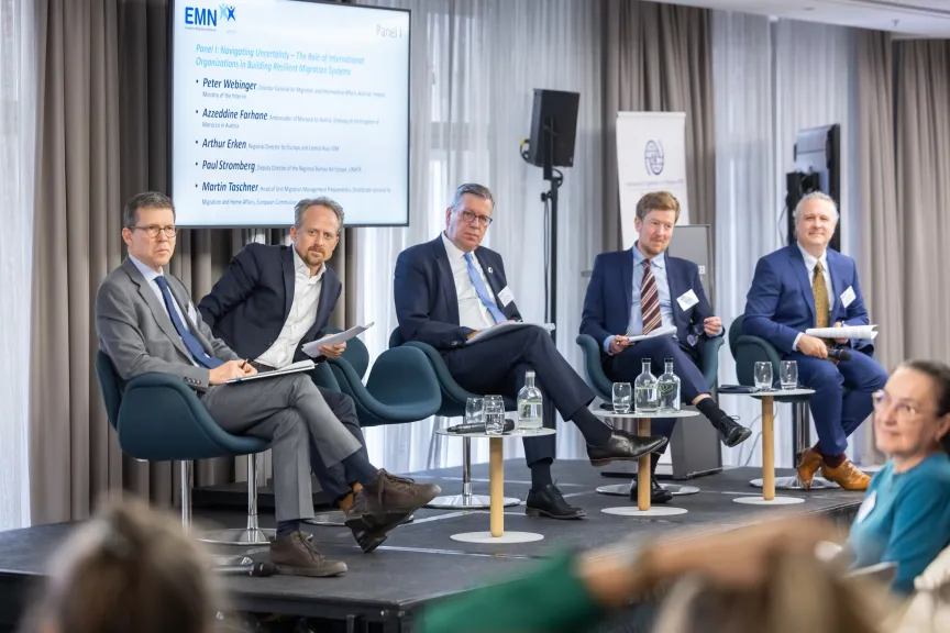 EMN-Conference2025- picture of panel 1 members on stage 