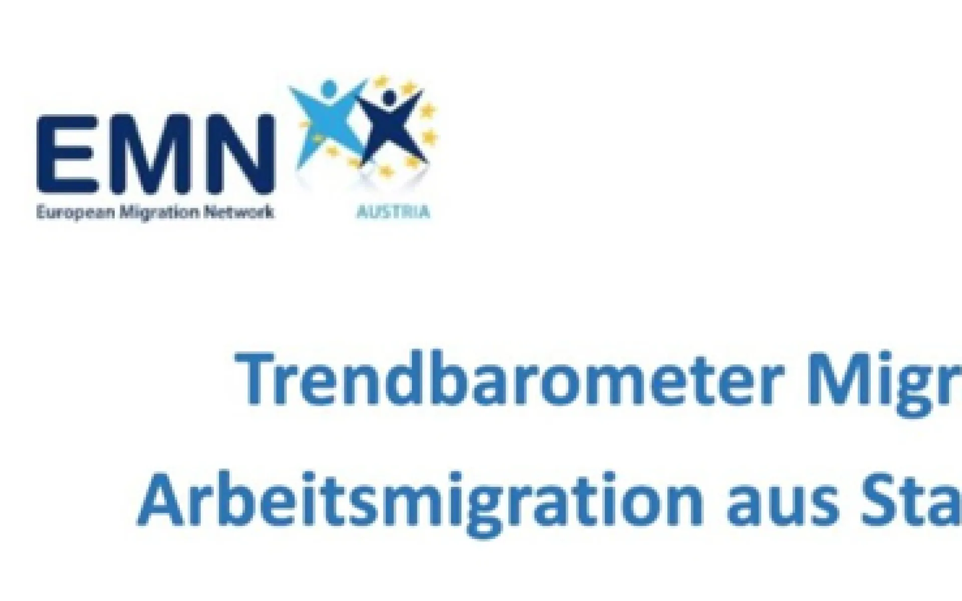 Präsentationsfolie mit den Eckdaten zur Veranstaltung Trendbarometer Migration und Asyl 2024