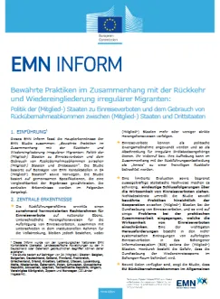 Bewährte Praktiken im Zusammenhang mit der Rückkehr und Wiedereingliederung irregulärer Migranten: Politik der (Mitglied-) Staaten zu Einreiseverboten und dem Gebrauch von Rückübernahmeabkommen zwischen (Mitglied-) Staaten und Drittstaaten