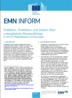 Politiken, Praktiken und Daten über unbegleitete Minderjährige in den EU – Mitgliedstaaten und Norwegen