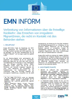 Verbreitung von Informationen über die freiwillige Rückkehr: das Erreichen von irregulären MigrantInnen, die nicht im Kontakt mit den Behörden stehen