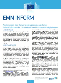 Änderungen des Zuwanderungsstatus und des Aufenthaltszwecks: Ein Überblick über die Ansätze der Mitgliedstaaten