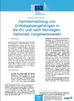 Familiennachzug von Drittstaatsangehörigen in die EU und nach Norwegen: Nationale Vorgehensweisen
