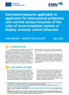 Sanctions/Measures Applicable to Applicants for International Protection Who Commit Serious Breaches of the Rules of Accommodation Centres or Display Seriously Violent Behaviour