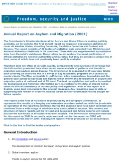 Jahresstatistikbericht zu Asyl und Migration 2001