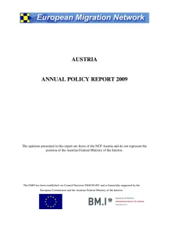 AUSTRIA ANNUAL POLICY REPORT 2009 