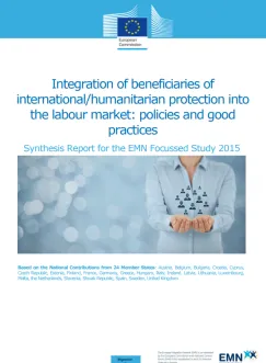 Die Integration von Personen mit internationalem/humanitärem Schutz in den Arbeitsmarkt: Politiken und bewährte Praktiken Studie Cover