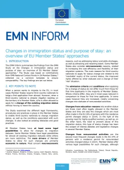 Changes in immigration status and purpose of stay: an overview of EU Member States’ approaches