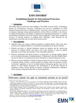 Establishing Identity for International Protection: Challenges and Practices