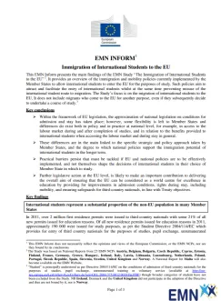 Immigration of International Students to the EU