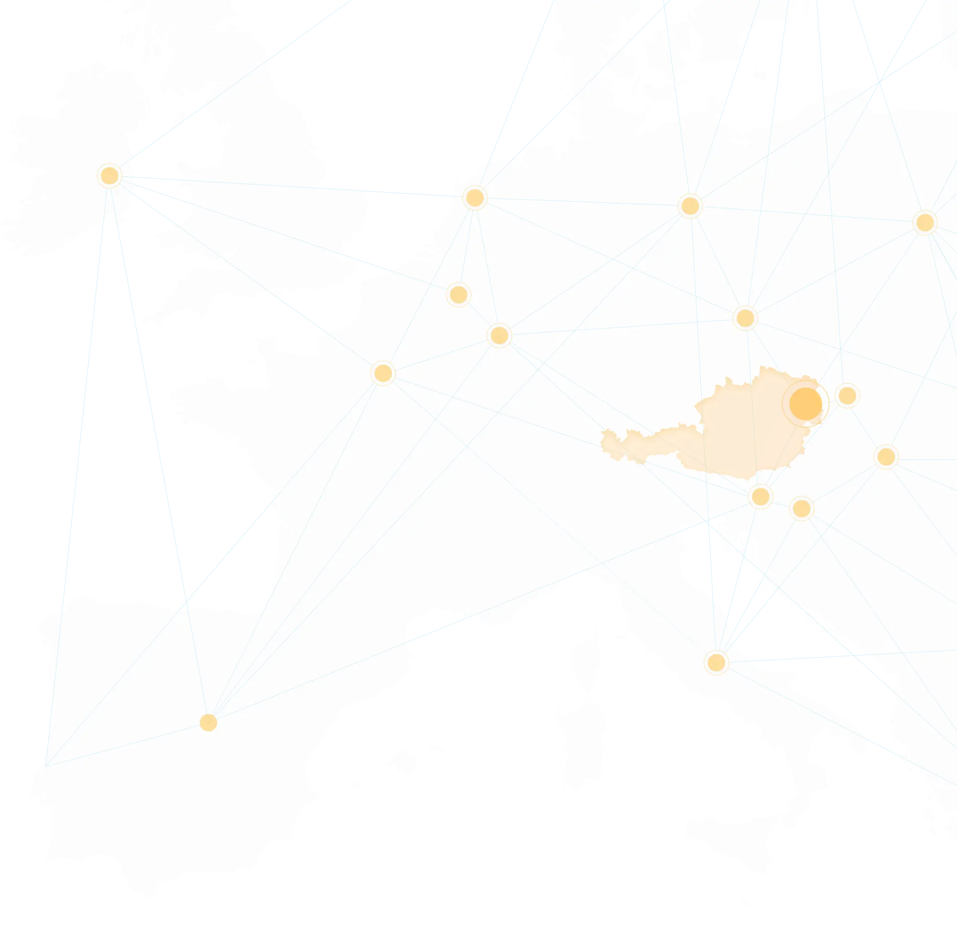 Map of Europe with markers for the EMN locations